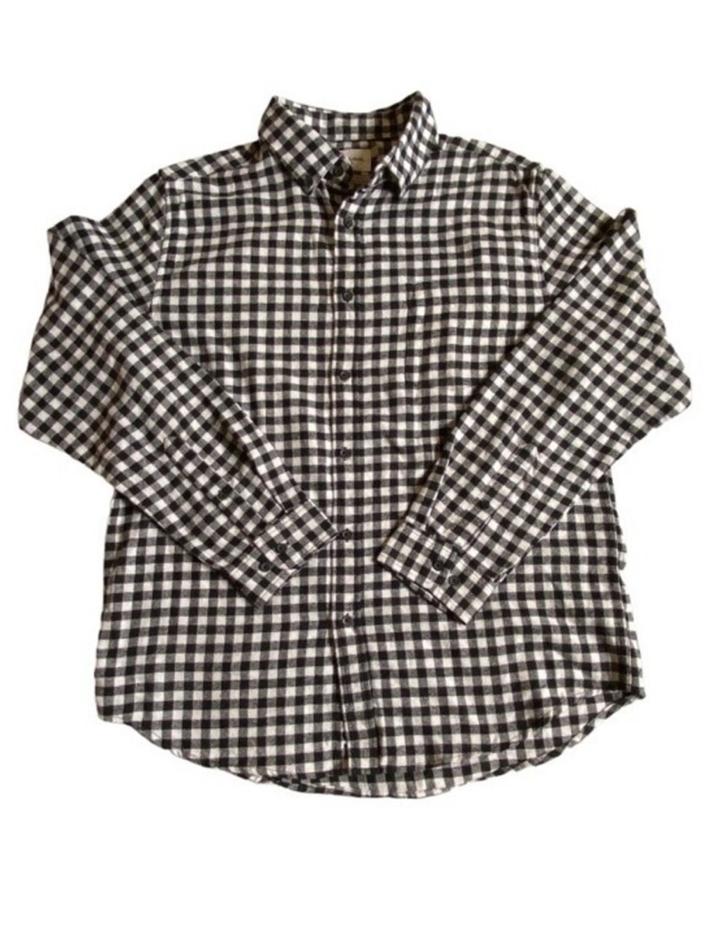 Goodfellow & Co Button Down Flannel Shirt Men's L Black White Check Cabincore